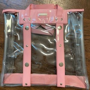 Versace Parfums Transparent Clear Pink Tote Bag